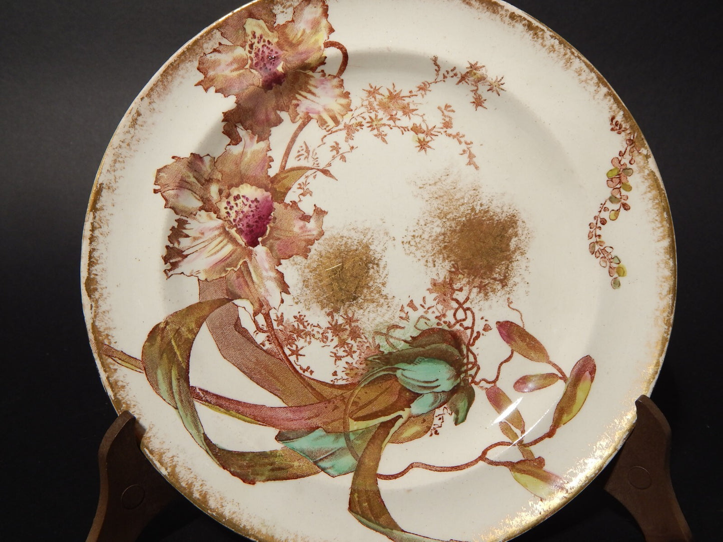 ANTICO ART NOUVEAU PIATTO CERAMICA ALEXANDRIA HOLLINSHEAD&KIRKHAM TUNSTALL X286