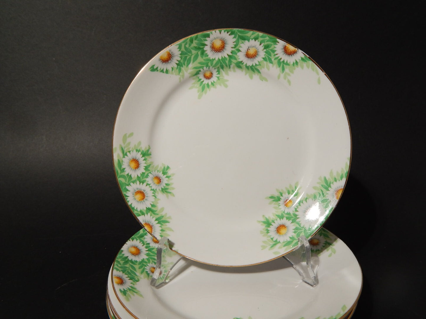 ANTICO SET 6 PIATTI DOLCE PORCELLANA INGLESE PRIMO 900 DAISY MARGHERITE