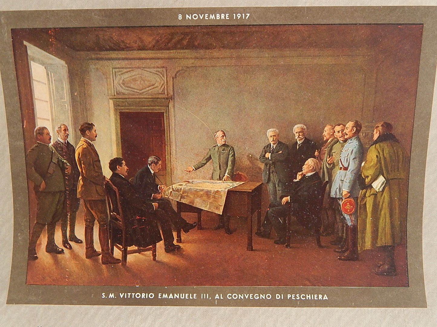 ANTICA STAMPA FASCISMO1937 CONVEGNO PESCHIERA 8 NOVEMBRE 1917 FRASE MUSSOLINI