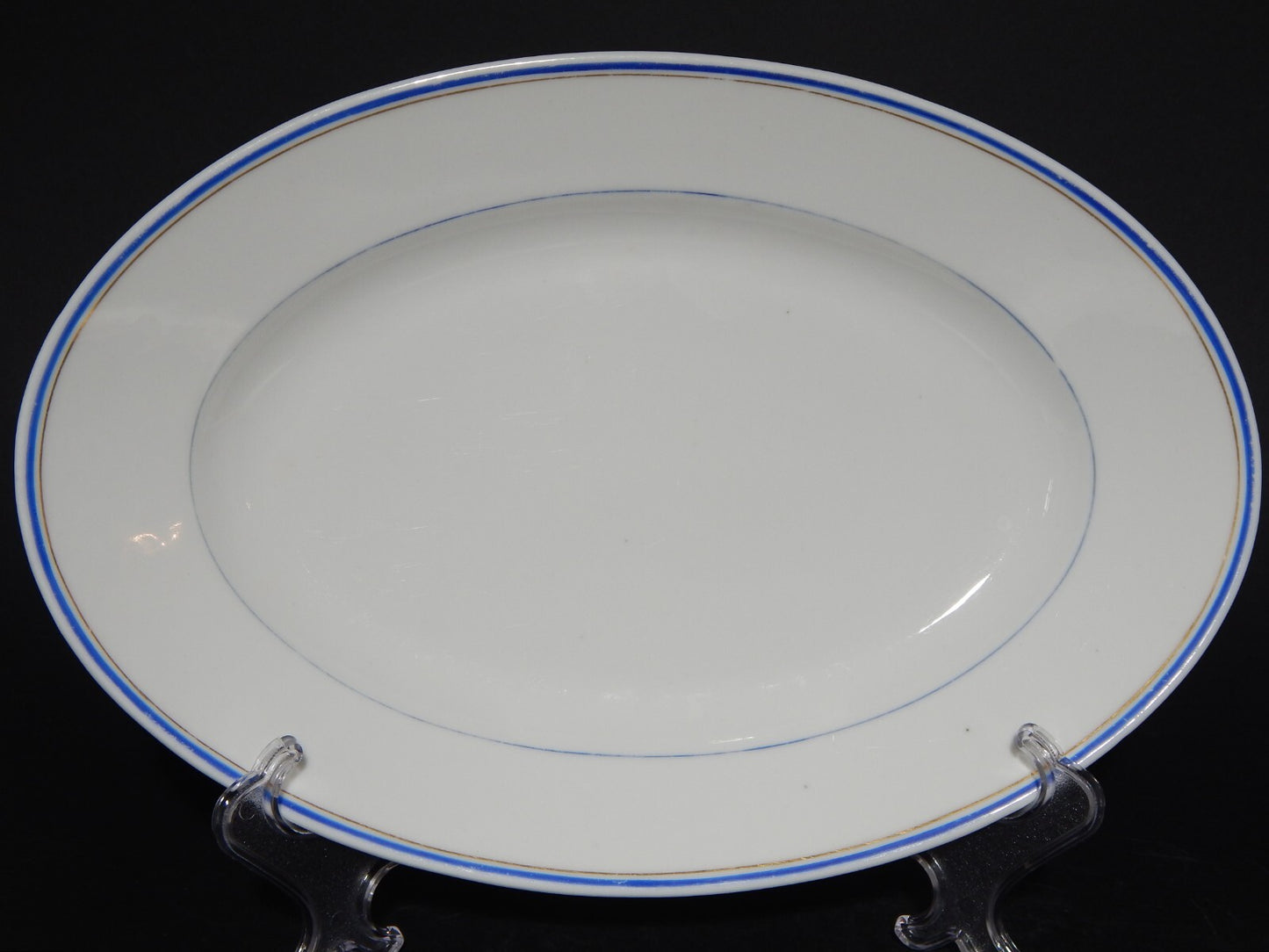 ANTICO VASSOIO PIATTO OVALE IMPERO PORCELLANA GINORI DOCCIA XIX SECOLO 33 x 23