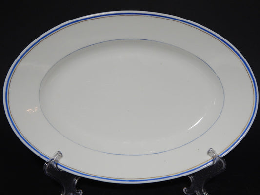 ANTICO VASSOIO PIATTO OVALE IMPERO PORCELLANA GINORI DOCCIA XIX SECOLO 33 x 23
