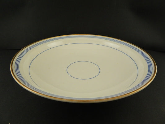 ANTICA INSALATIERA CENTROTAVOLA PORCELLANA PARIGI BIANCA BLU ORO NAPOLEONE III