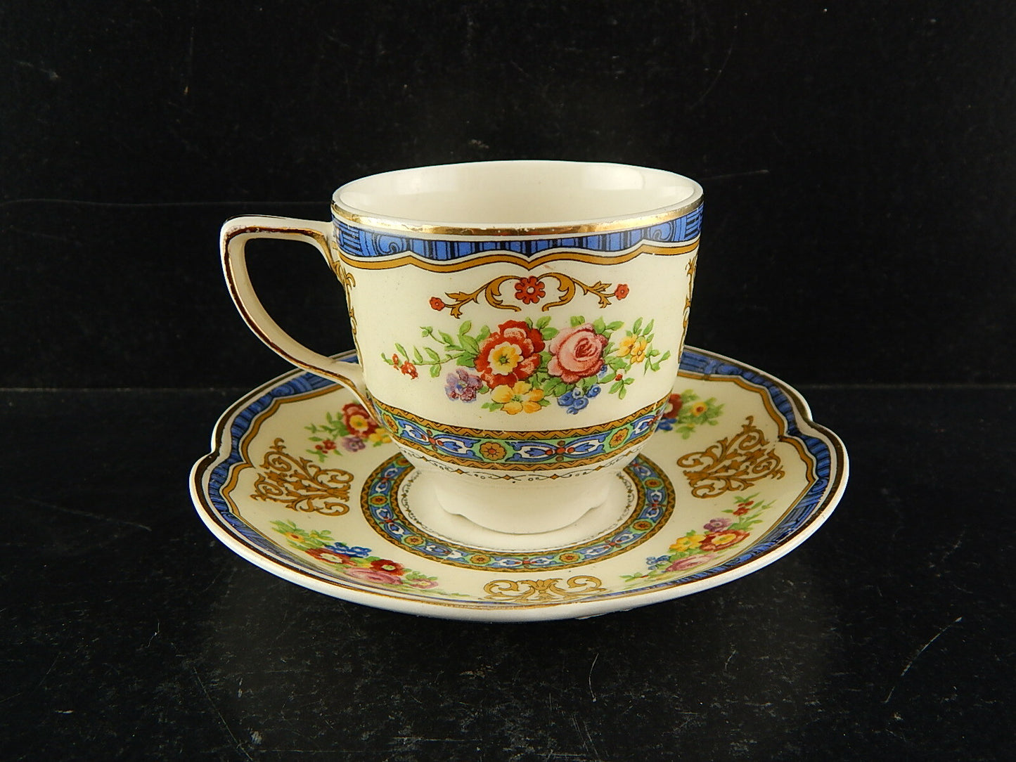ANTICA 1913 TAZZA PIATTINO SEMI PORCELLANA JOHNSONS BROS COLLEZIONE PAREEK #7690