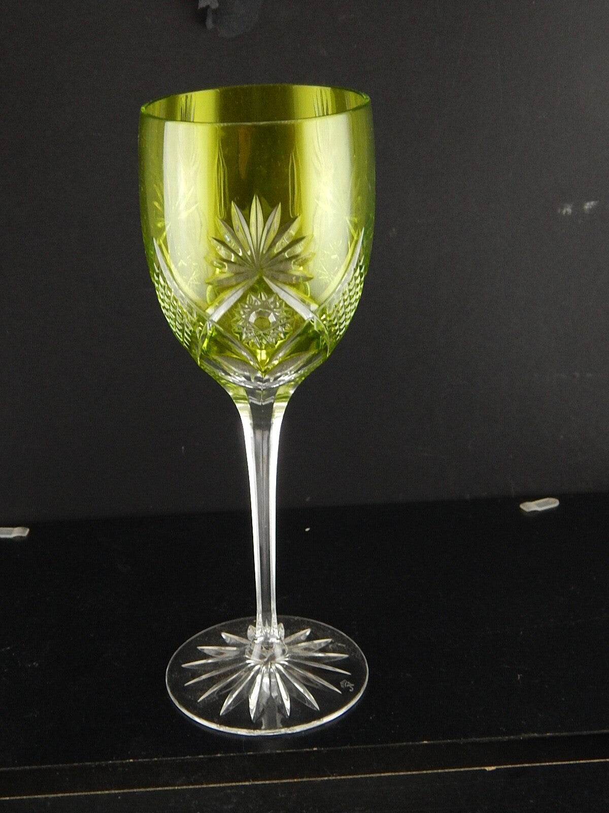 VINTAGE BICCHIERE CALICE CRISTALLO GERMANIA MOLATO NACHTMANN VERDE RESEDA