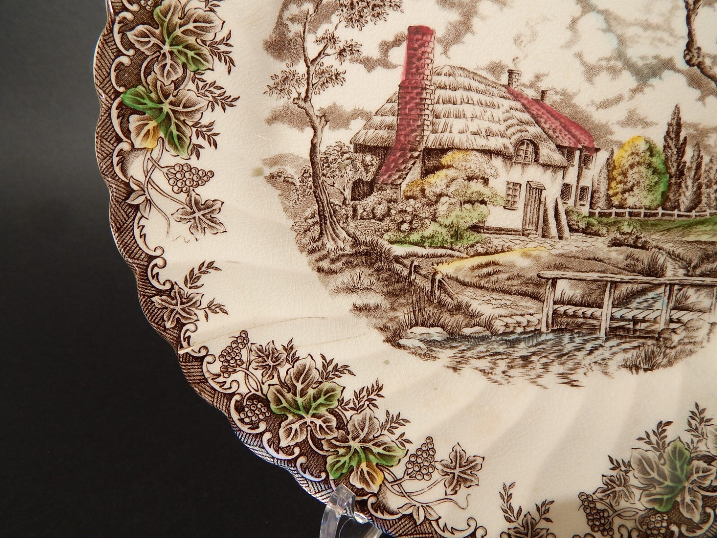 PIATTO PORCELLANA VINTAGE THE BROOK MYOTT STAFFORDSHIRE ENGLAND TENNYSON #