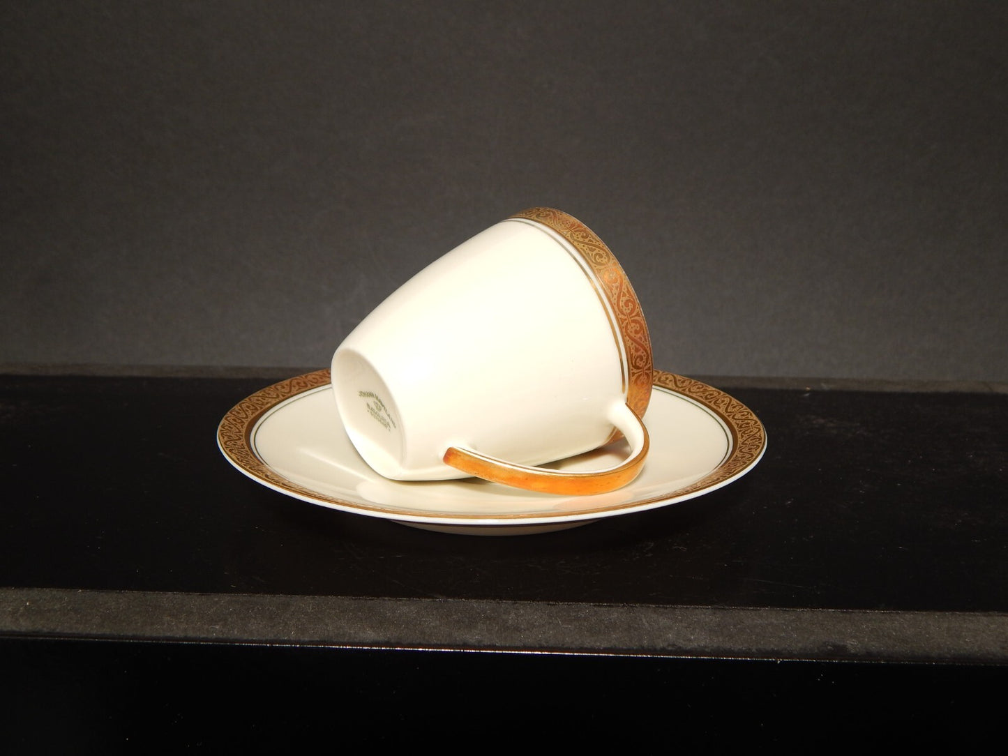 ANTICO SERVIZIO 6 TAZZINE CAFFÈ PORCELLANA JOHANN HAVILAND BAVARIA DECORO ORO