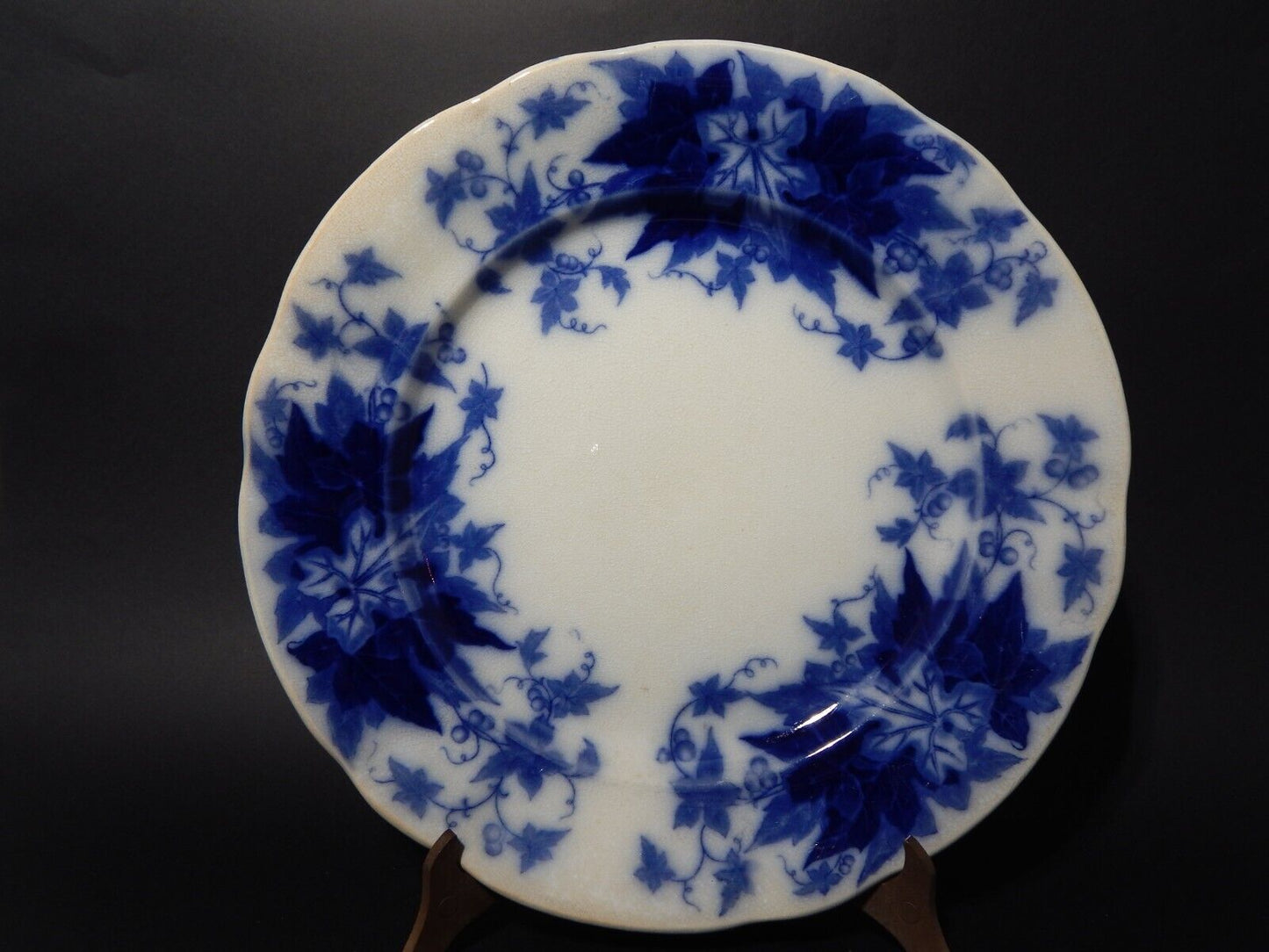 ANTICO VASSOIO PIATTO PORTATA SARREGUEMINES U&C BRYONIA CERAMICA BLUE FLOW 1800