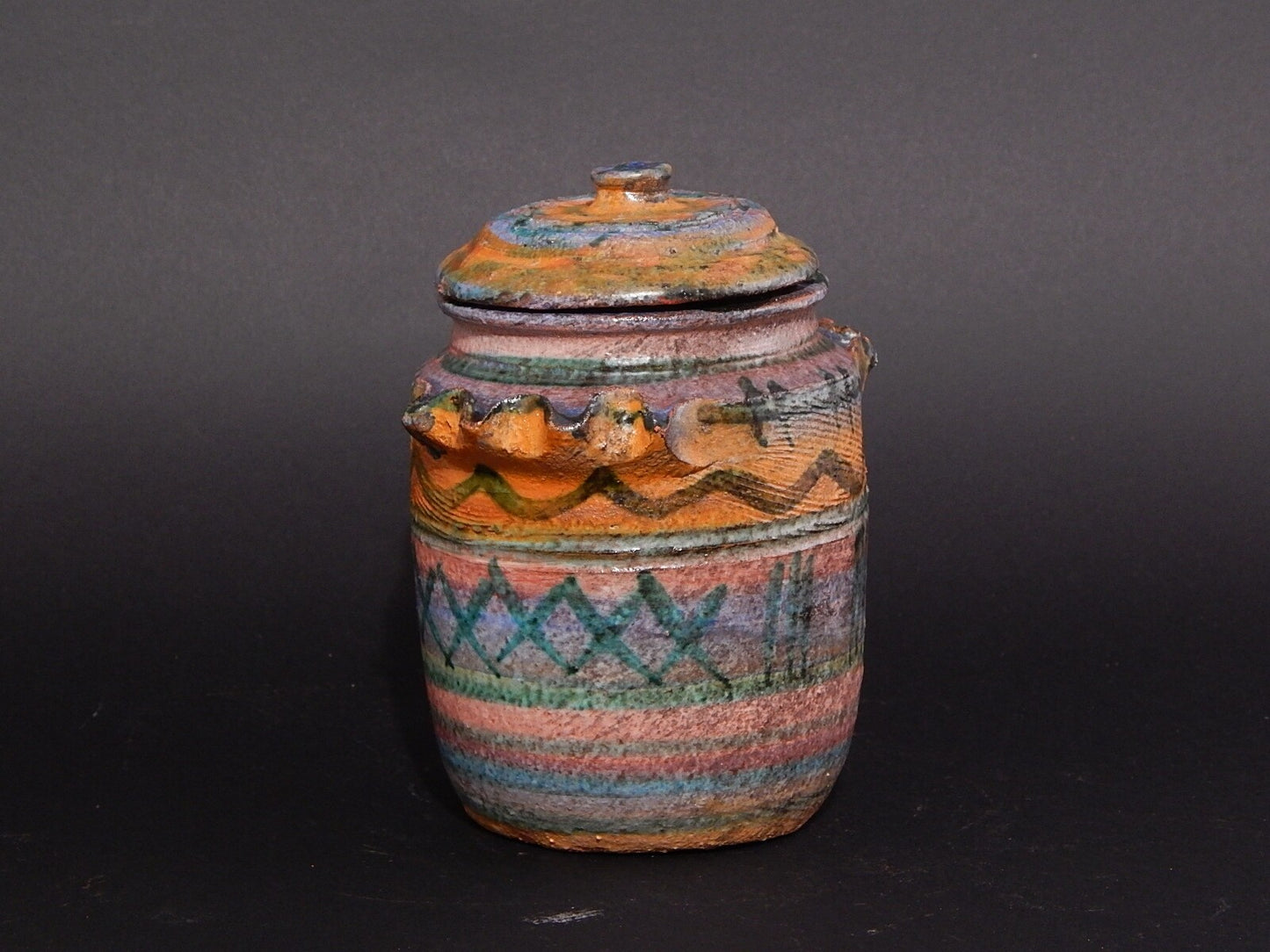 VASO URNA ALBARELLO TERRACOTTA CERAMICA CASTELLAMONTE ITALY PEZZO UNICO A MANO