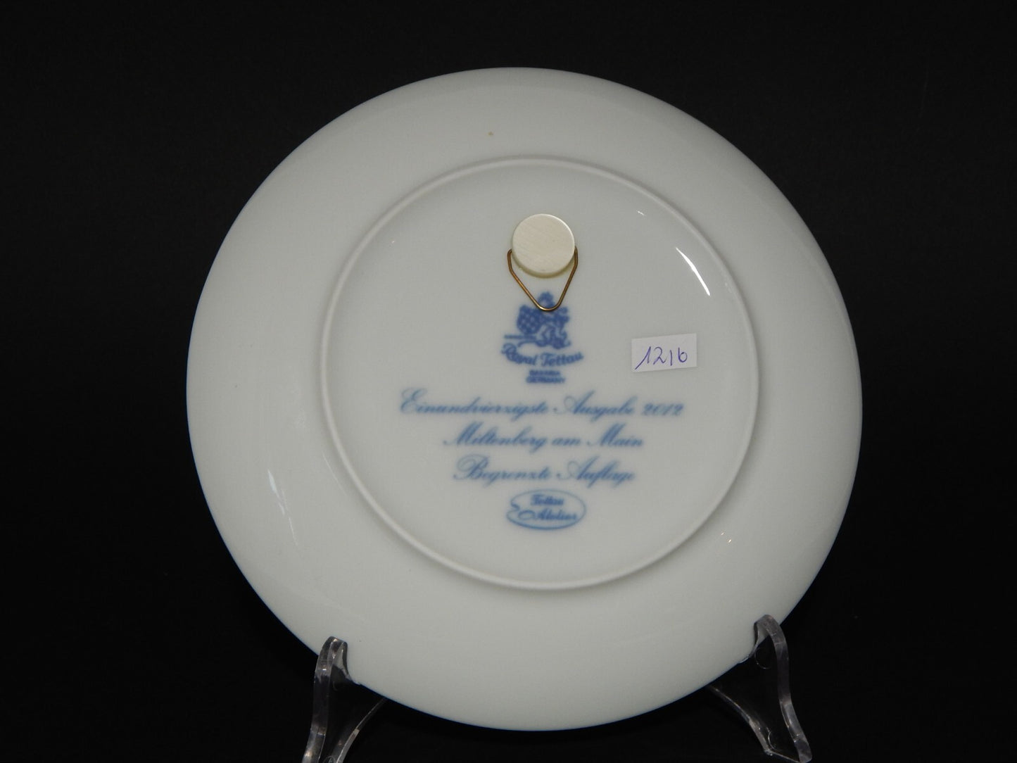 ROYAL TETTAU ORIGINALE PIATTO PORCELLANA COLLEZIONE DI NATALE IN ITALIANO 2012
