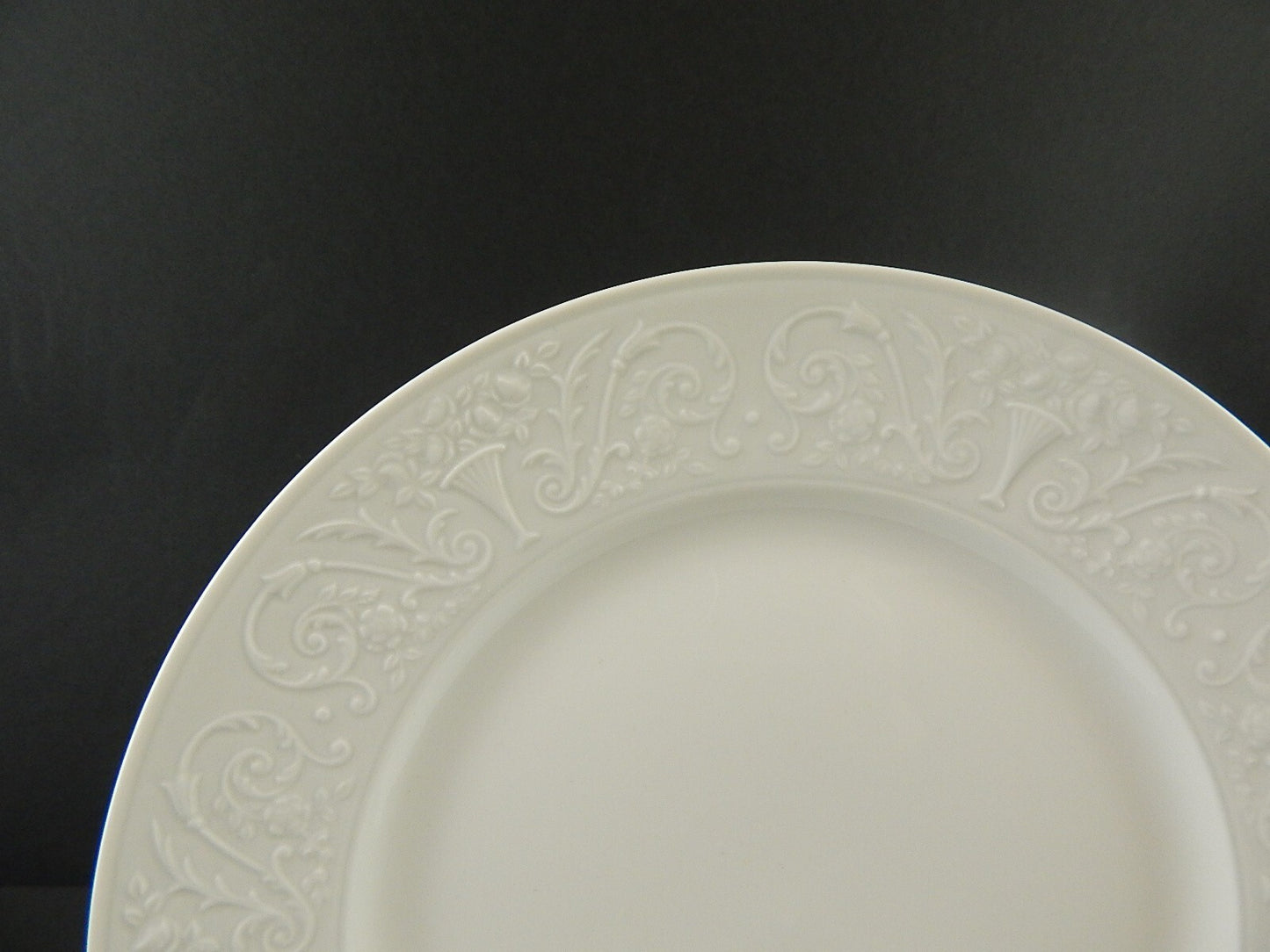 SERVIZIO 12 PIATTI LIMOGES RAYNAUD WASHINGTON PORCELLANA BIANCA DECORO ARABESCHI