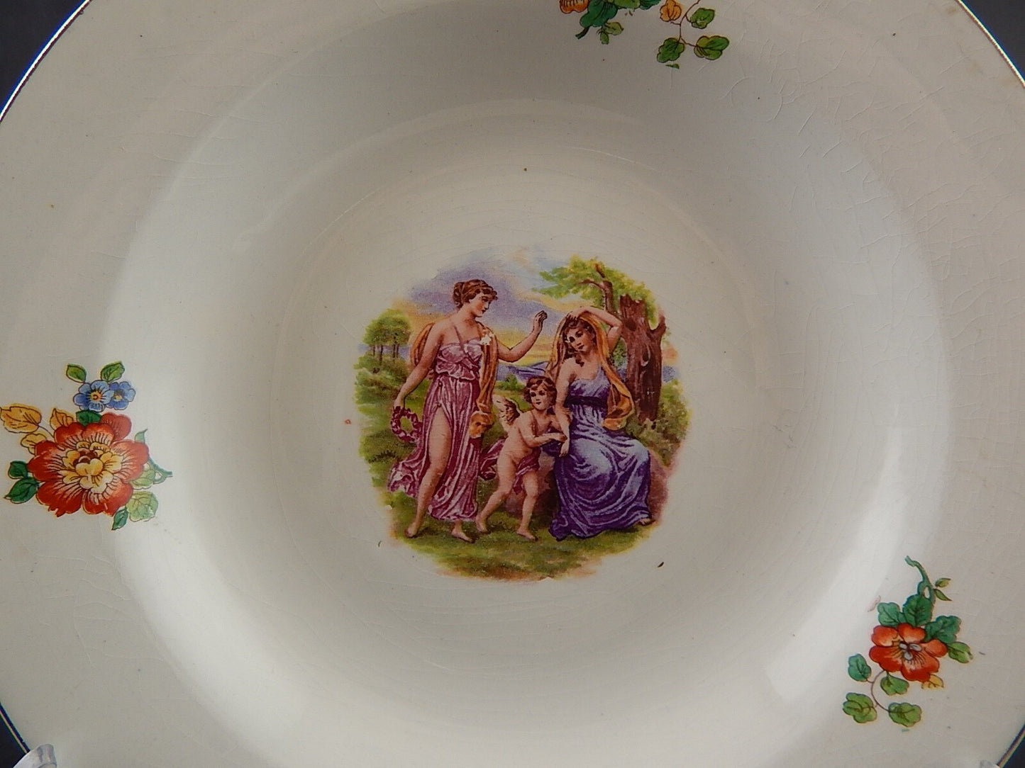 ANTICO PIATTO FONDO SOCIETA' CERAMICA REVELLI LAVENO FINE 800 ANGELICA KAUFFMAN