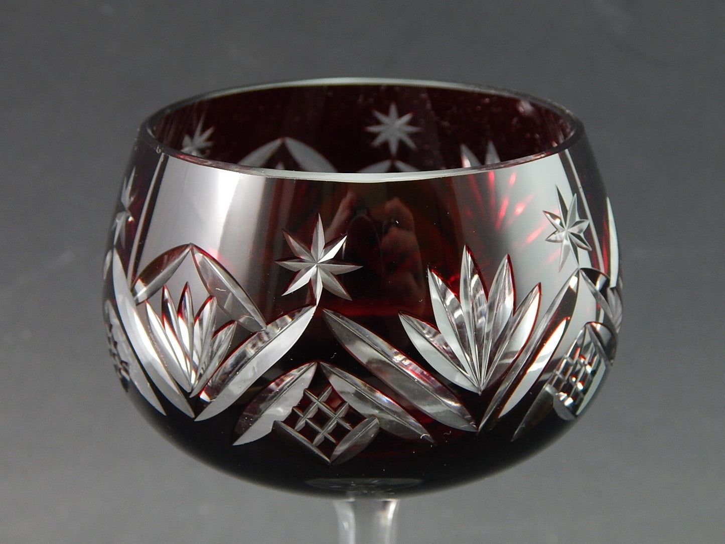 PREZIOSO ELEGANTE VINTAGE BICCHIERE CALICE CRISTALLO BOEMIA MOLATO