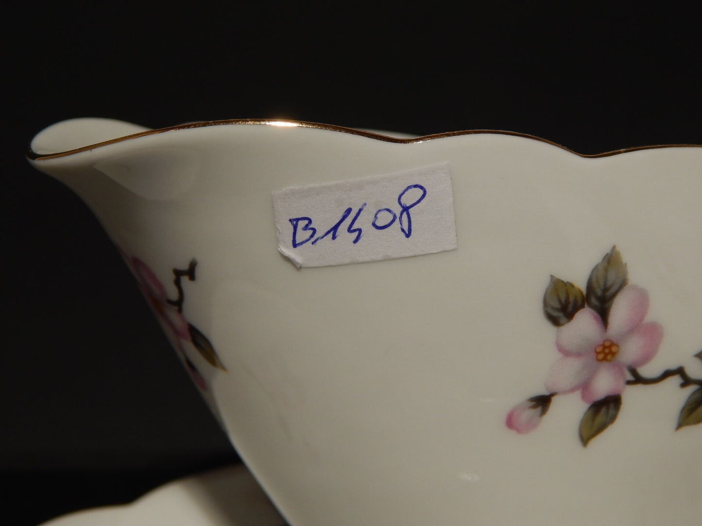 VINTAGE SALSIERA PORCELLANA SELTMANN WEIDEN BAVARIA FIORI DI PESCO #