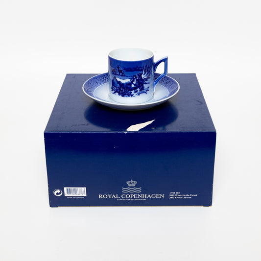 ROYAL COPENHAGEN PORCELLANA TAZZA DI NATALE 2002 CON SCATOLA ORIGINALE CM 7