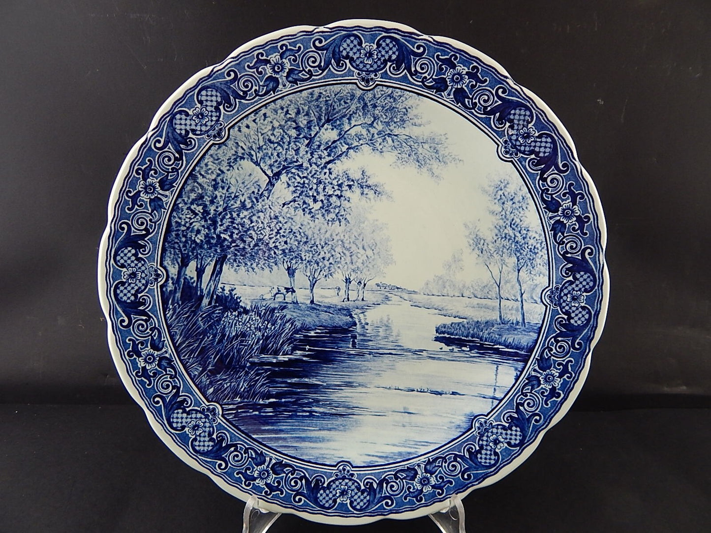 PIATTO COLLEZIONE PORCELLANA CERAMICA 1960 DELFTS ROYAL SPHINX MAASTRICHT 31 CM