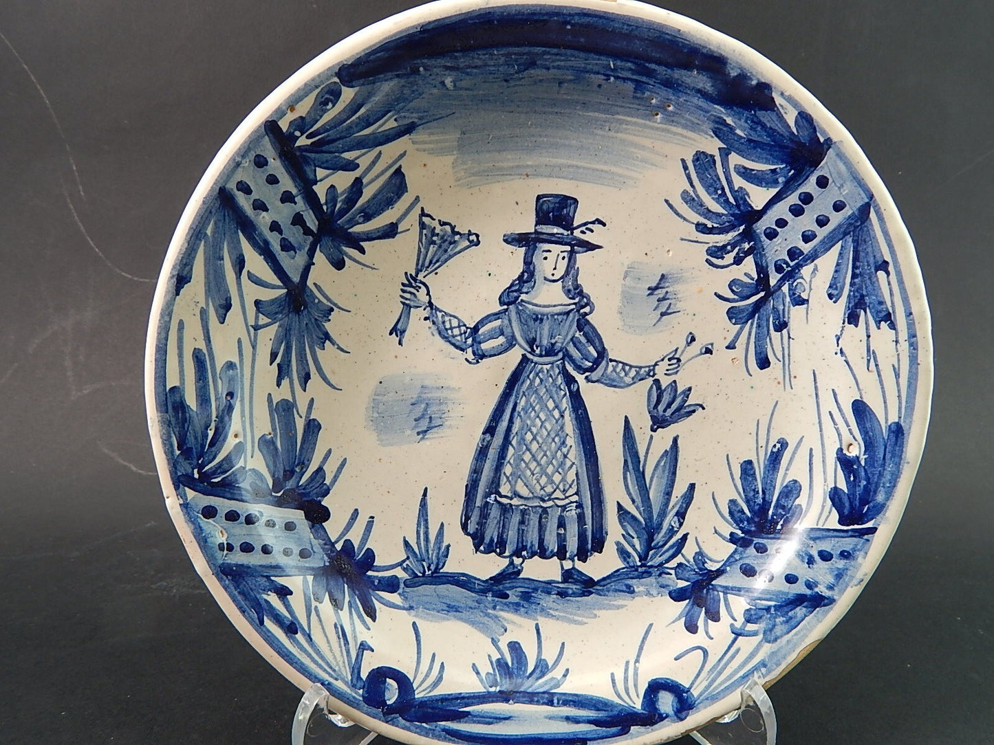 ARTE POVERA PIATTO CERAMICA SPAGNOLA CATALANA GUIVERNAU PRIMA META' 900 #2013