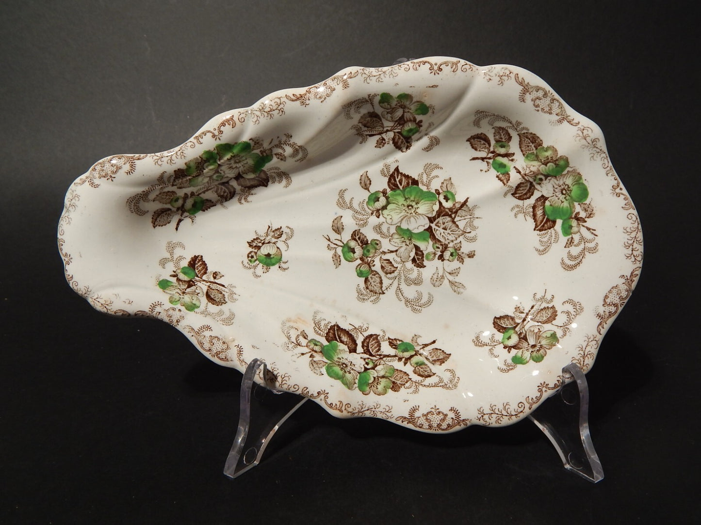 ANTICA 1850 RAVIERA PIATTO CONCHIGLIA SEMI PORCELLANA RIDGWAY &C. APPLE BLOSSOM