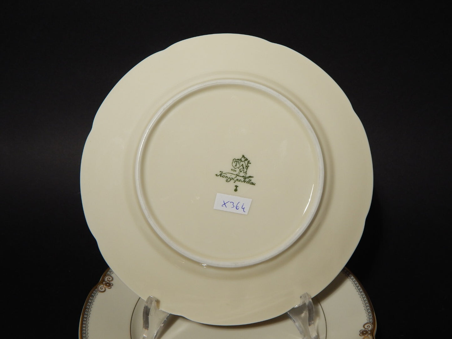 ANTICO EPOCA ART DECO SERVIZIO TORTA DESSERT 6 PIATTI PORCELLANA ROYAL TETTAU