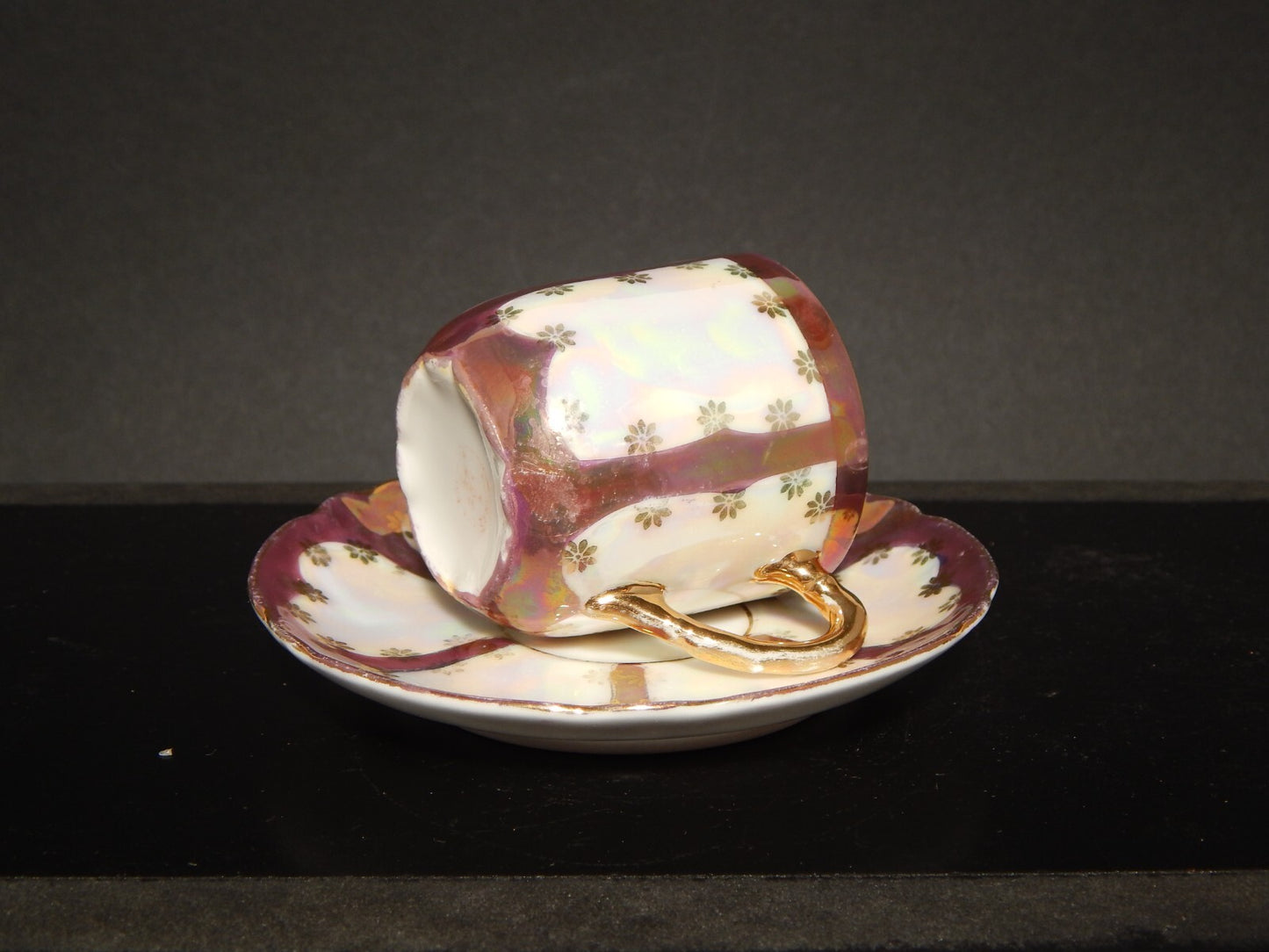 ANTICA LIBERTY PREZIOSA TAZZINA PORCELLANA GINORI 1896-1910 DECORO A LUSTRO