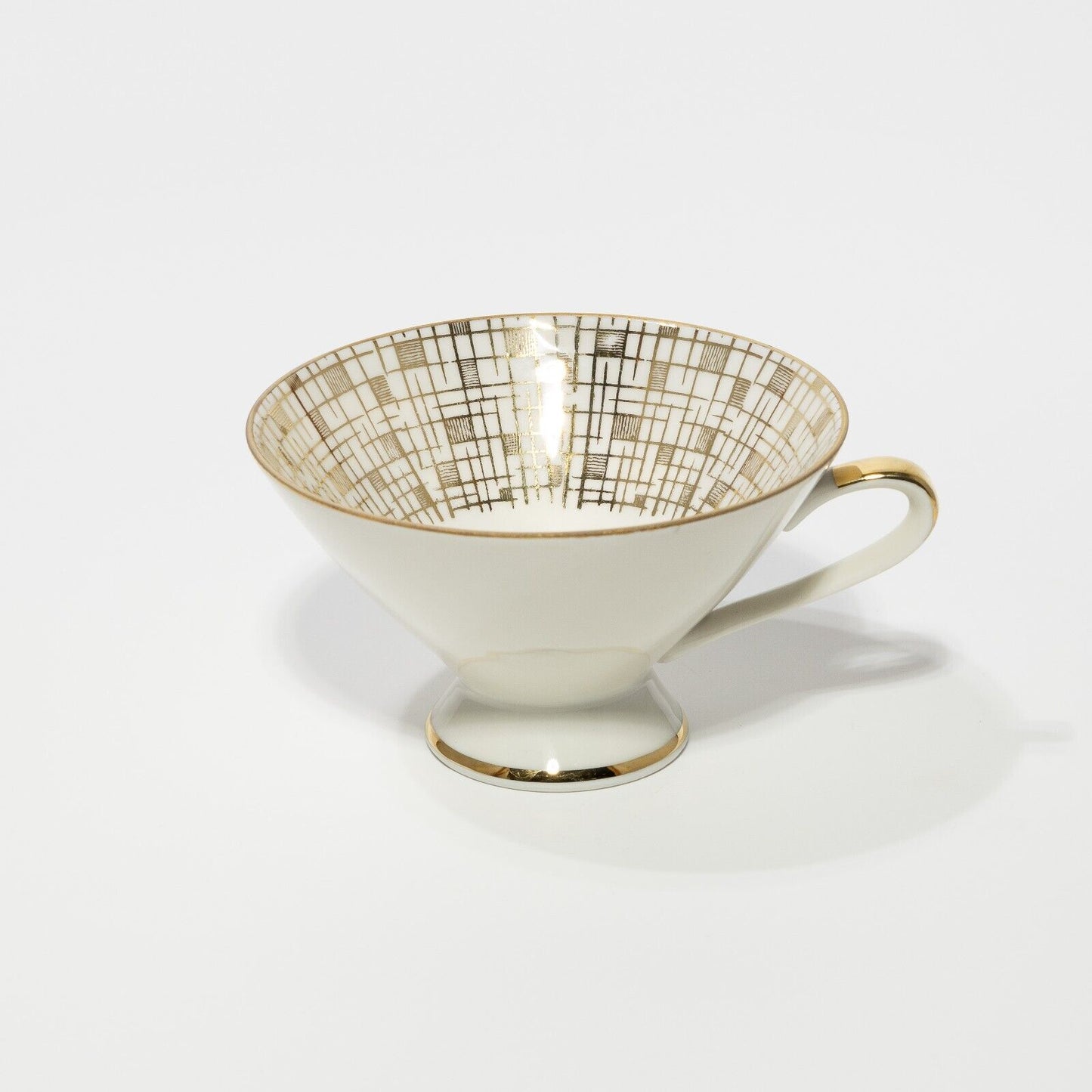 ANTICA TAZZA TÈ ART DECO PORCELLANA BAVARIA OSCAR SCHALLER DECORO ORO ##