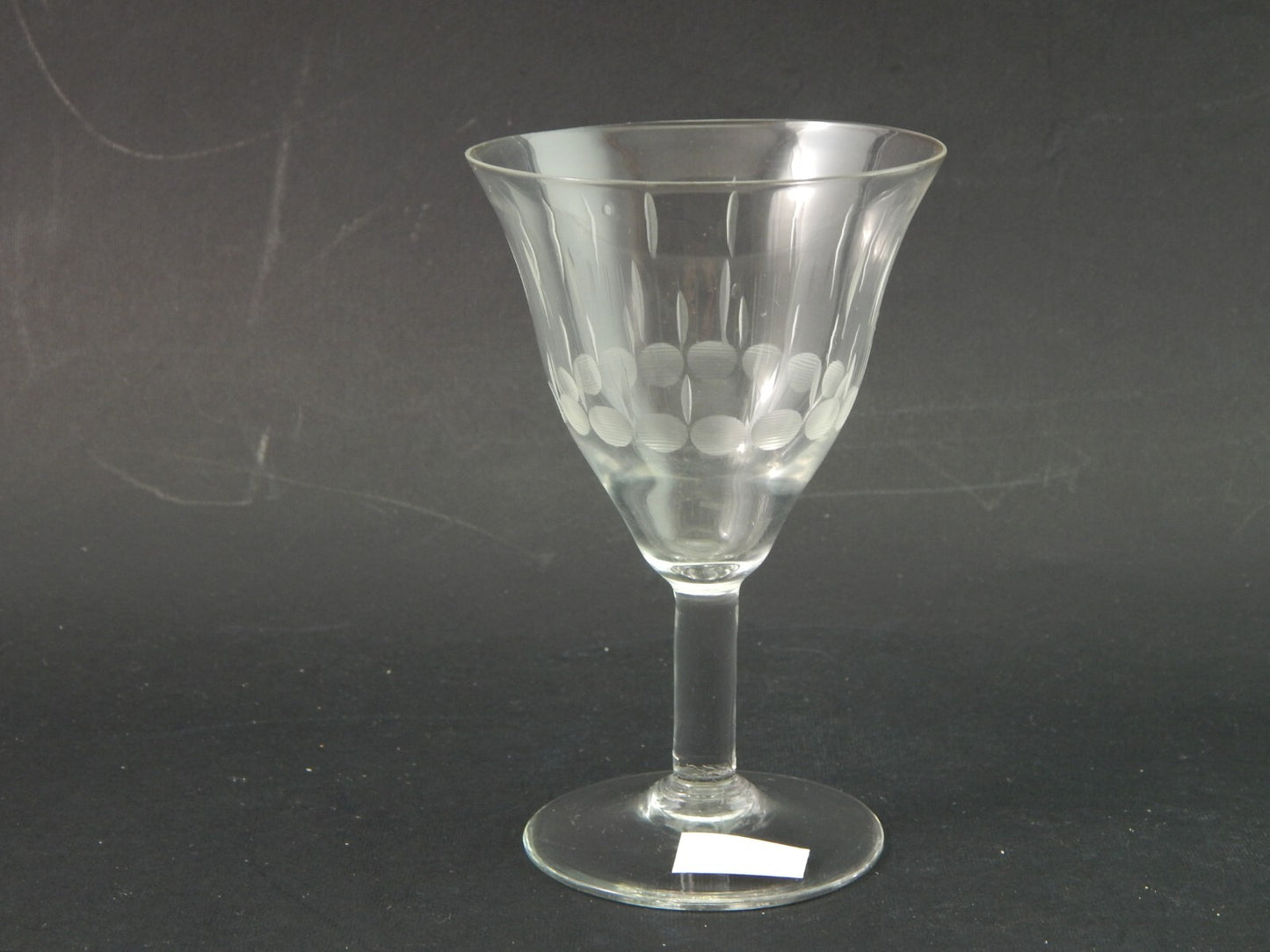 ANTICO ELEGANTE RARO ART DECO SERVIZIO 18 CALICI CRISTALLO MOLATO E INCISO