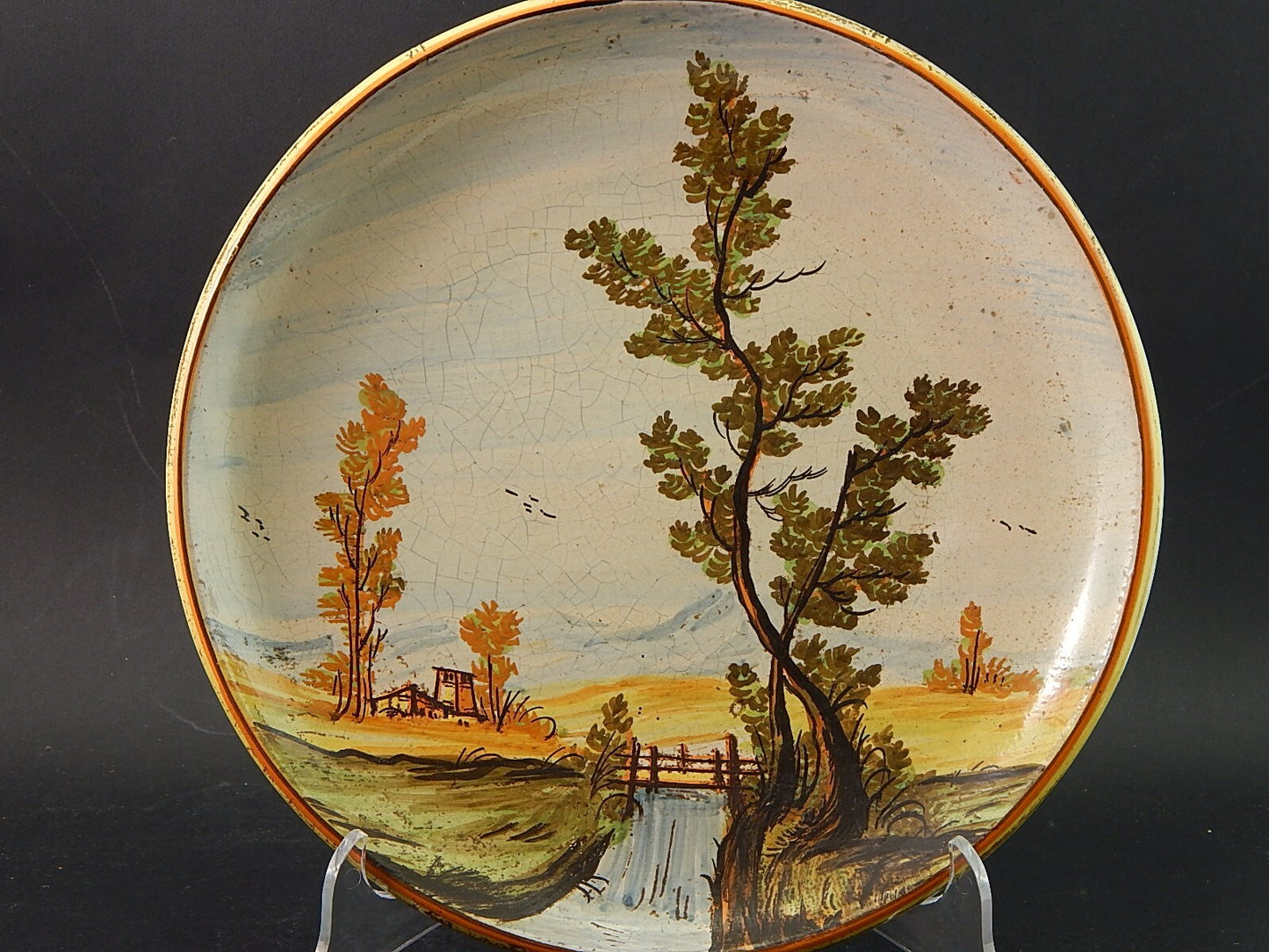 ANTICO PIATTO PARATA MAIOLICA CERAMICA BOTTEGA CASTELLI ABRUZZO #2139