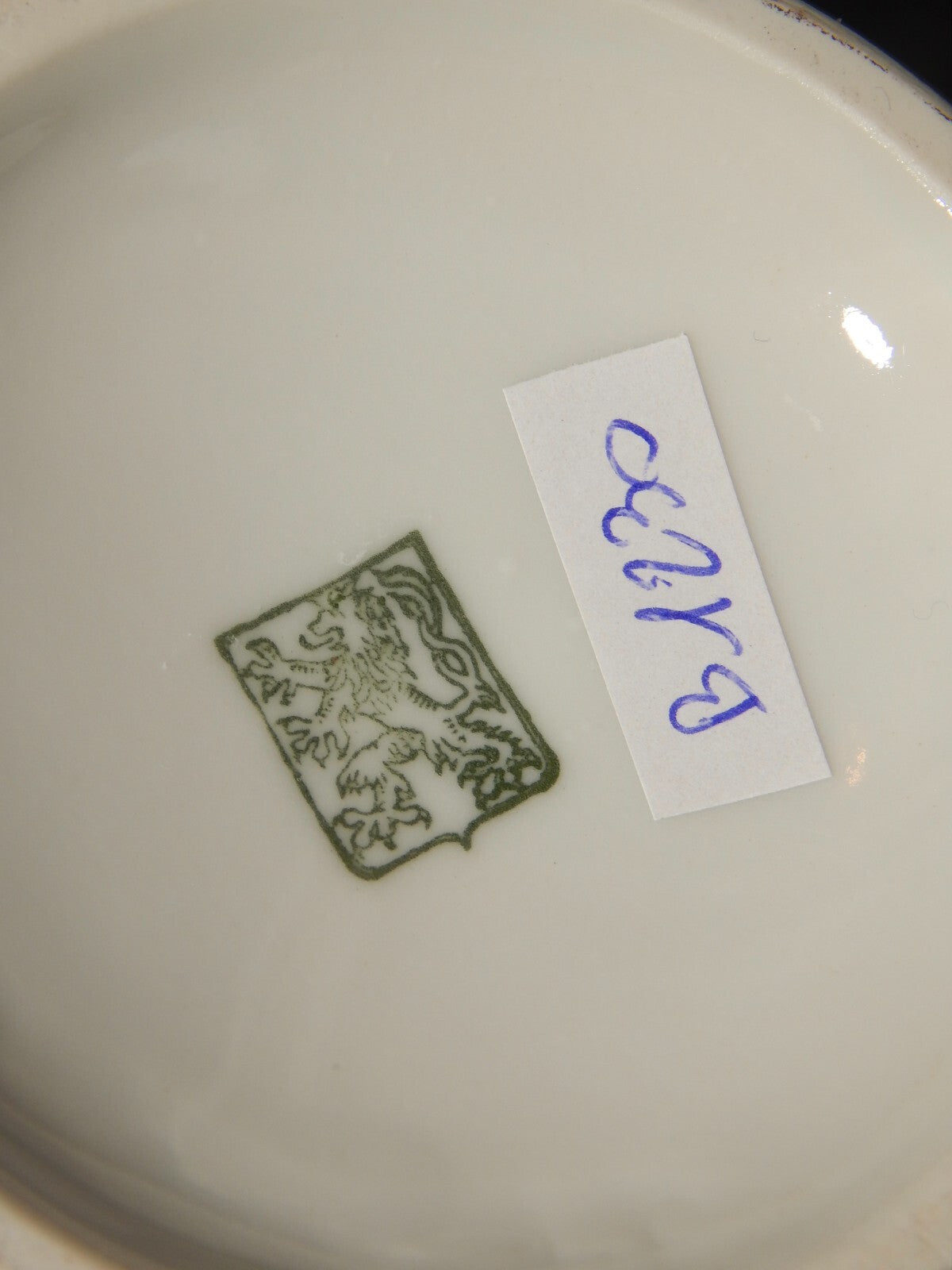 ANTICO IMPERO SERVIZIO CAFFÈ PORCELLANA BIANCA GHIRLANDE PICCOLE FOGLIE VERDI