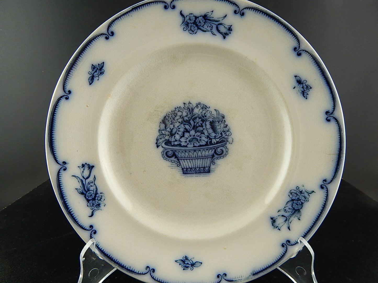 ANTICO AUTENTICO RARO PIATTO PIANO PORCELLANA SECONDA META' 1800 GUSTAVSBERG