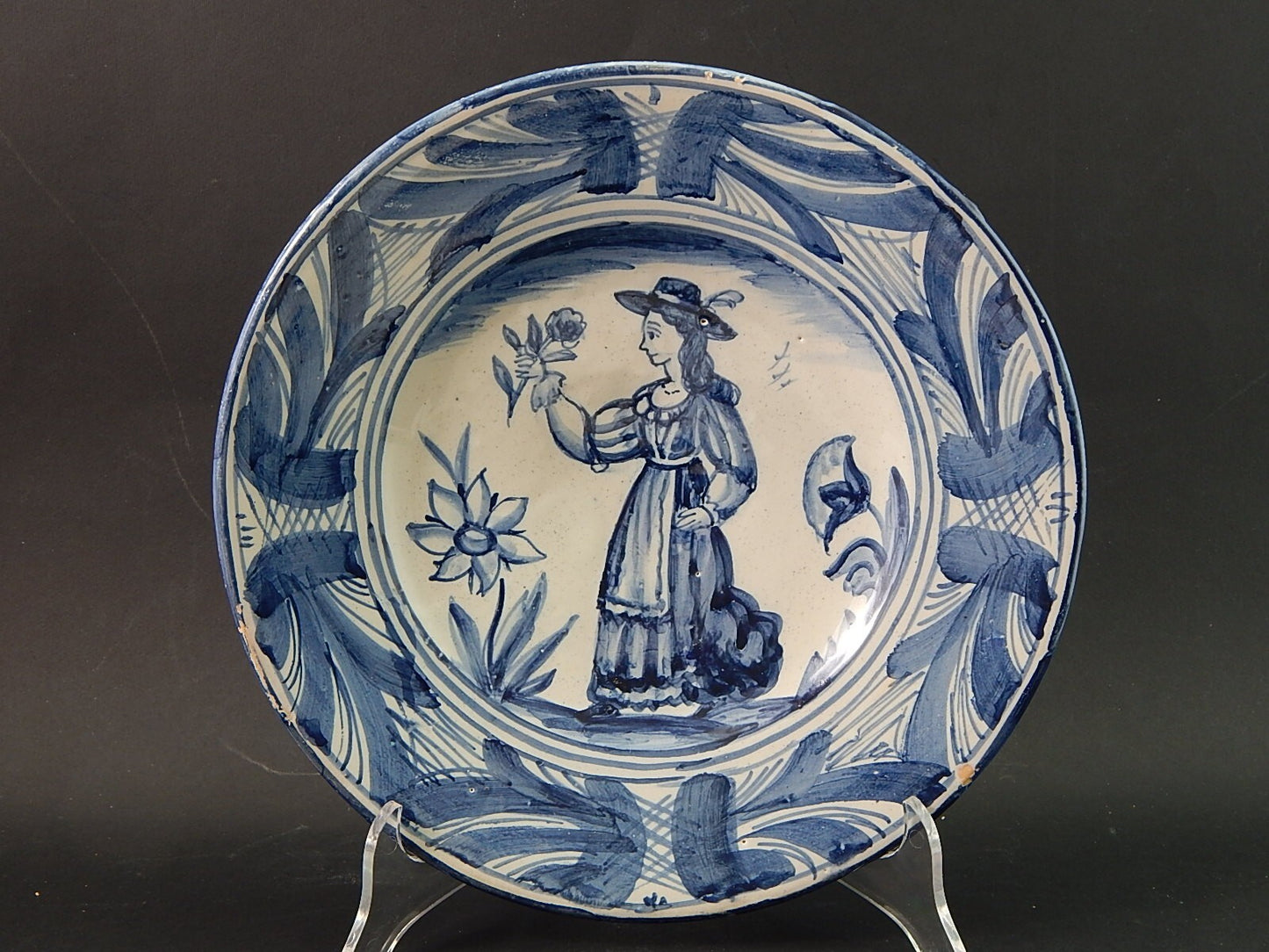 ARTE POVERA PIATTO CERAMICA SPAGNOLA CATALANA GUIVERNAU PRIMA META' 900 #2010