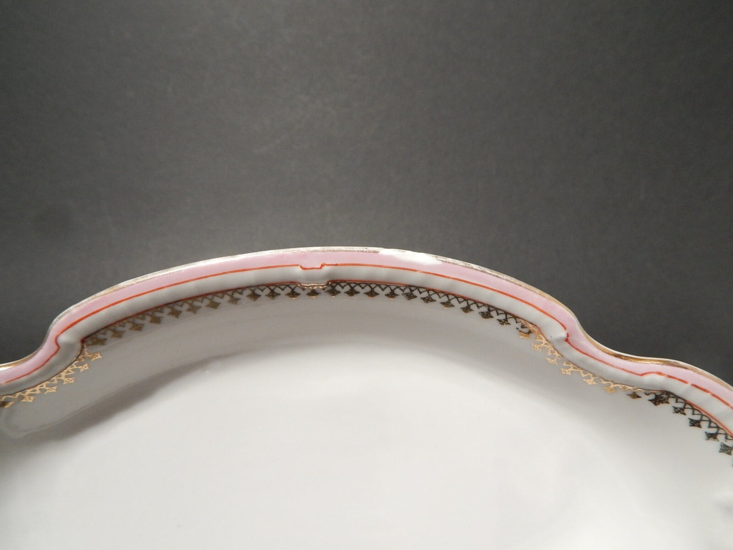 ANTICA RAVIERA VASSOIO PORCELLANA GINORI LIBERTY DECORO ROSA E ORO DIFETTO