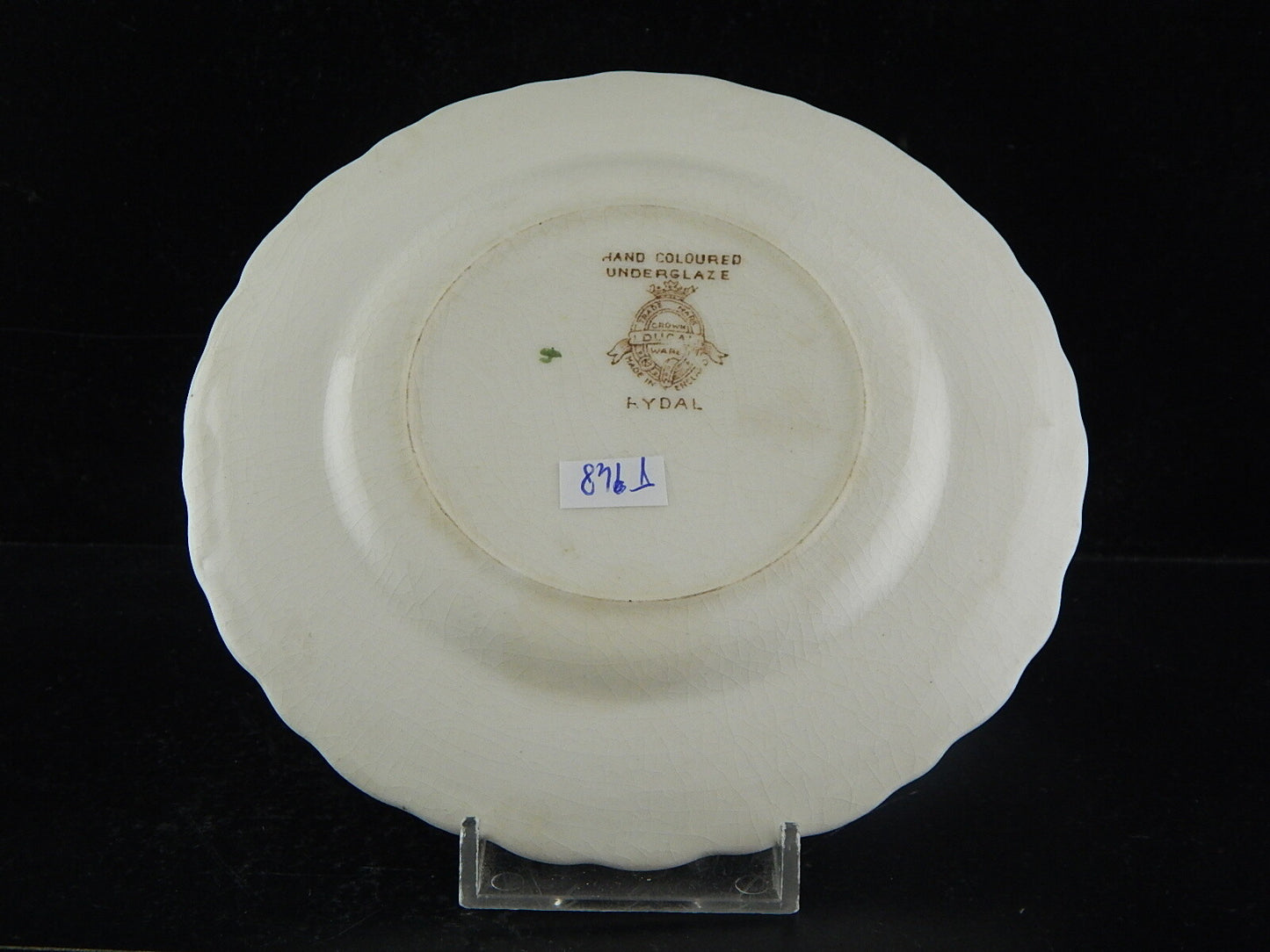 ANTICO PIATTINO CROWN DUCAL RYDAL SEMI PORCELLANA DECORO FLOREALE POLICROMO