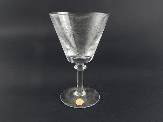 ANTICO CALICE CRISTALLO VAL D'ELSA INCISO PUNTA DIAMANTE LIBERTY