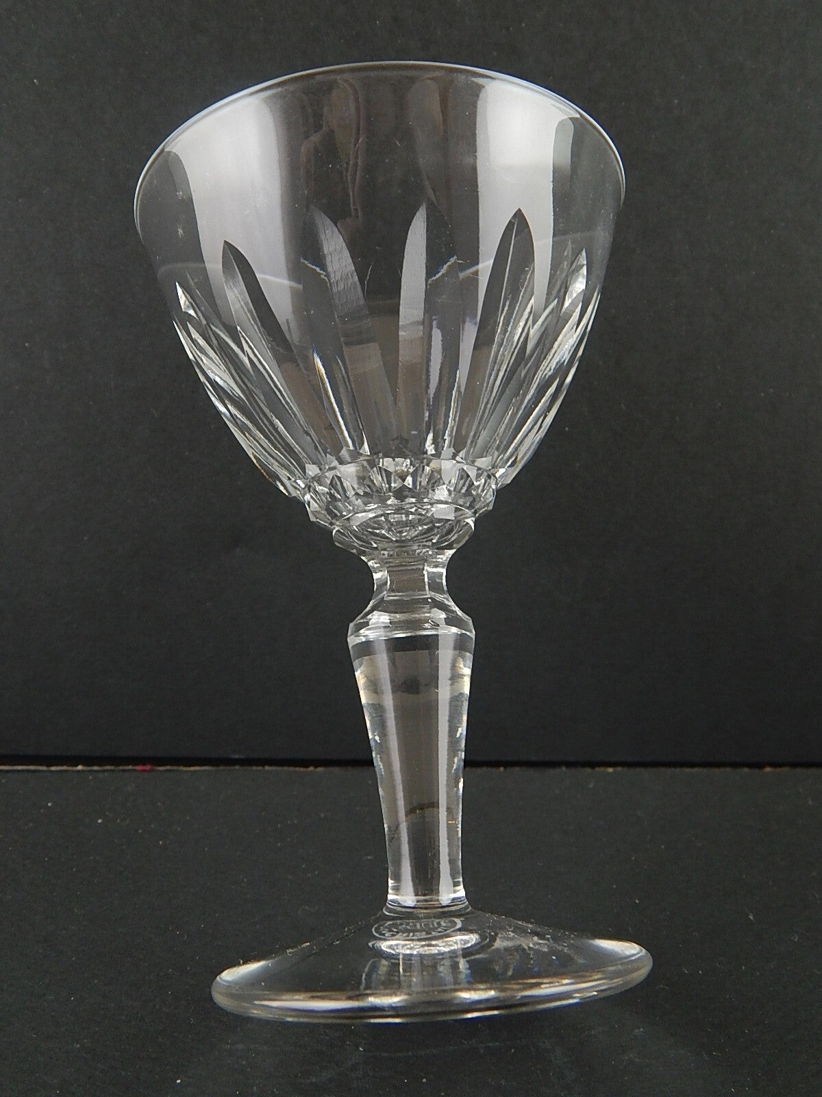 ANTICO BICCHIERE CALICE VINO BIANCO CRISTALLO MOLATO CRISTALLERIA SAINT LOUIS