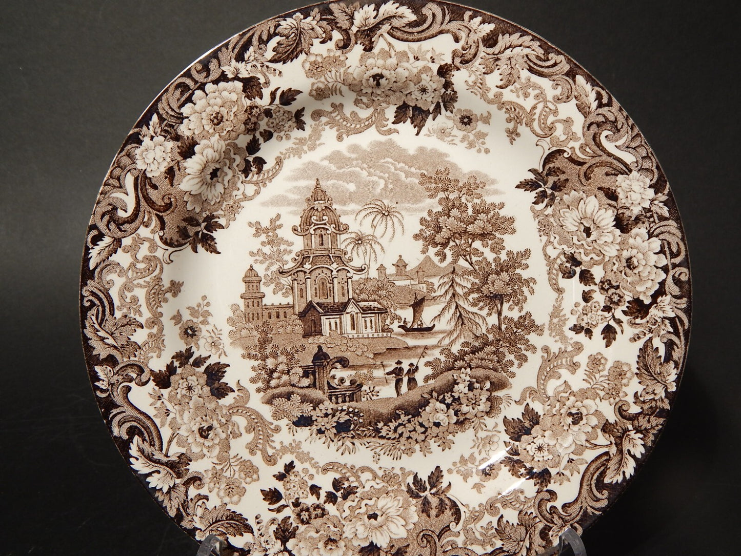 ANTICO PIATTO VITTORIANO 1800 PORCELLANA WEDGWOOD RARO DISEGNO ORIENTALE