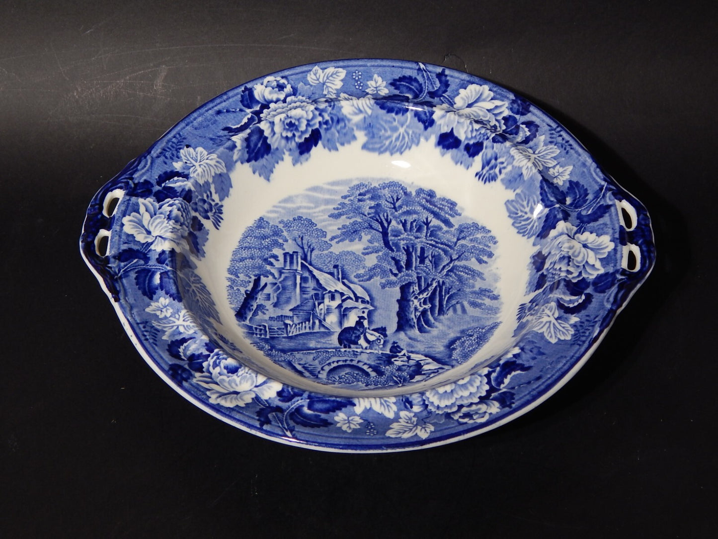 RETRO ENOCH WOOD'S ENGLISH SCENERY ALZATA FRUTTIERA CENTROTAVOLA SEMI PORCELLANA