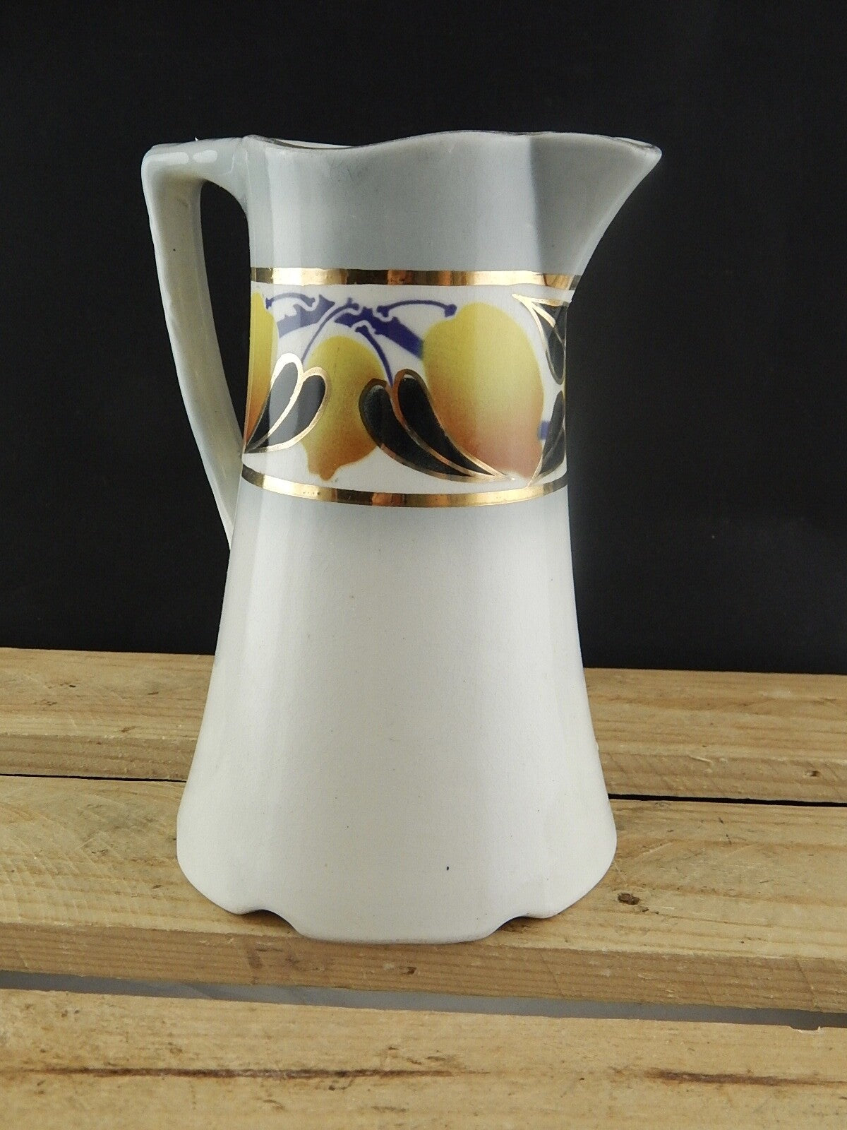 ANTICA CARAFFA BROCCA CERAMICA MAIOLICA HAMAGE MOULIN DE LOUPS CITRON LIMONI