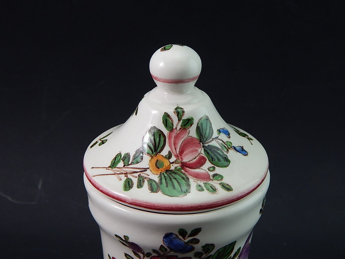 VINTAGE ALBARELLO VASO MAIOLICA CERAMICA PAGANI VECCHIA LODI DIPINTO MANO #1929