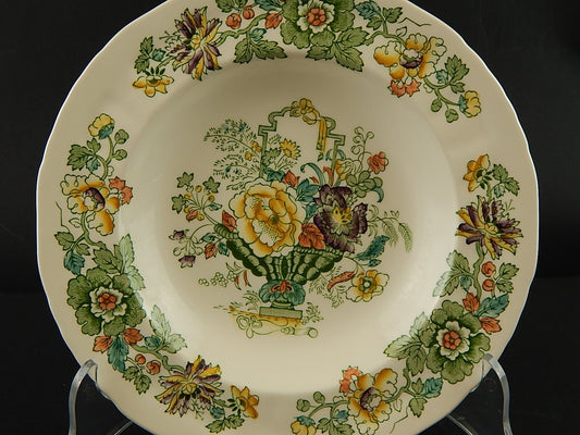 ANTICO RARO PIATTO FONDO CERAMICA INGLESE MASON’S DECORO MANO STRATHMORE