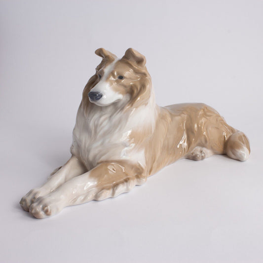 STATUINA GRANDE PORCELLANA ROYAL COPENHAGEN "Collie" 1701 ORIGINALE HANDMADE