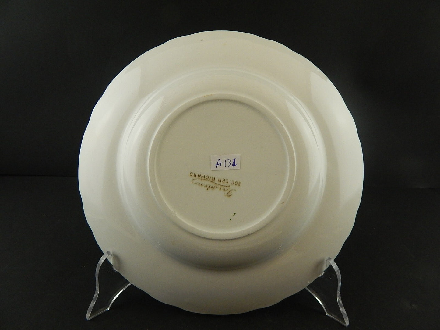 ANTICO 1800 RARISSIMO PIATTO FONDO CERAMICA RICHARD MILANO DECORO DRESDEN A131