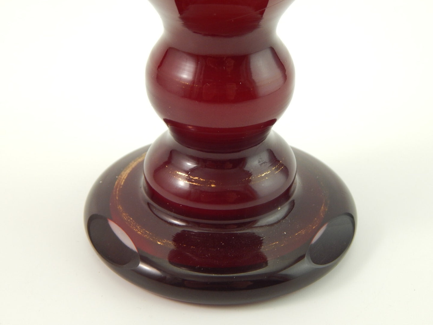 ANTICO BICCHIERE BOCCALE CRISTALLO MOLATO DIPINTO BOEMIA BIEDERMEIER INCAMICIATO