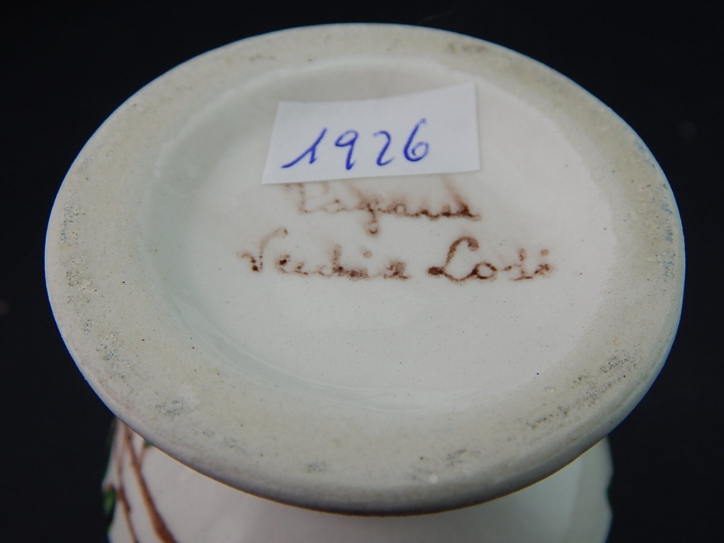 VINTAGE ALBARELLO VASO MAIOLICA CERAMICA PAGANI VECCHIA LODI DIPINTO A MANO