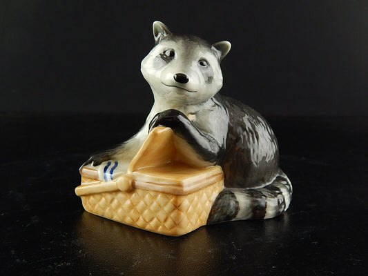 ROYAL COPENHAGEN RARA STATUINA PORCELLANA PROCIONE RACOON PRIMA SCELTA 055