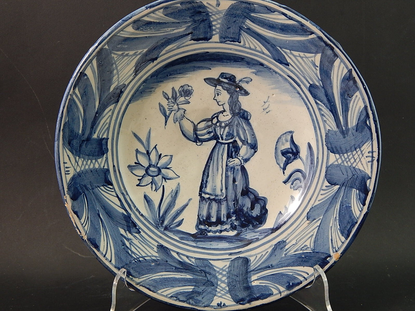 ARTE POVERA PIATTO CERAMICA SPAGNOLA CATALANA GUIVERNAU PRIMA META' 900 #2010