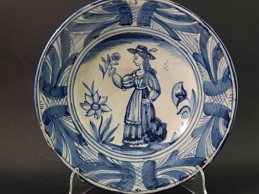 ARTE POVERA PIATTO CERAMICA SPAGNOLA CATALANA GUIVERNAU PRIMA META' 900 #2010