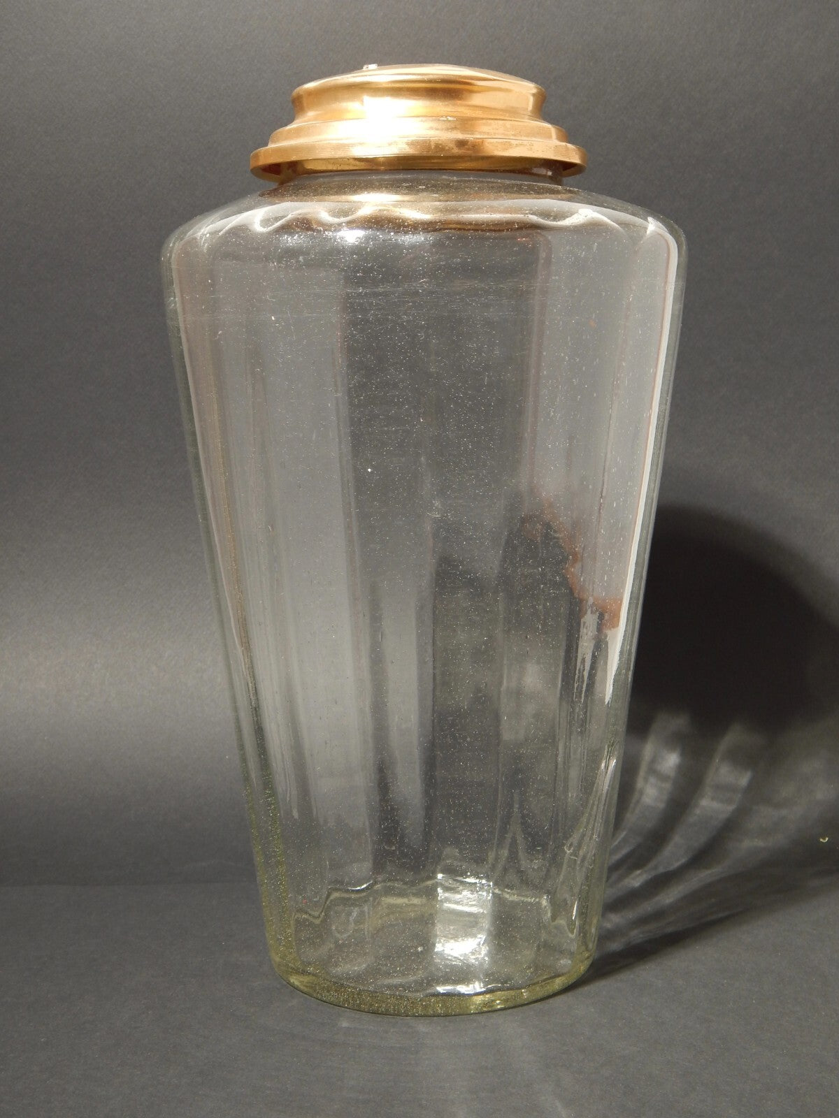 ANTICO VASO E COPERCHIO ALBARELLO VETRO SOFFIATO ALTARE PASTICCERIA O DROGHERIA