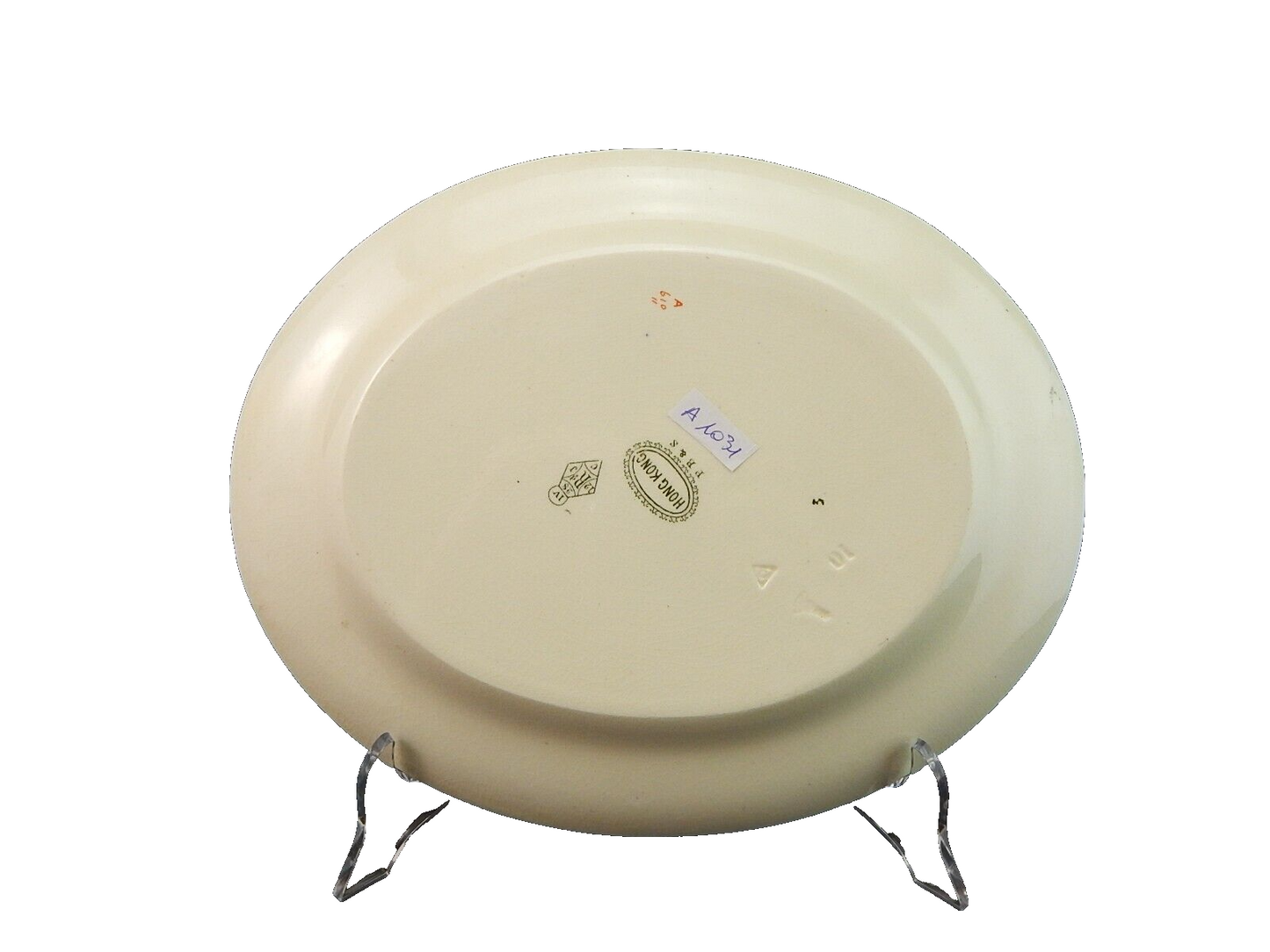 ANTICO 1880 VASSOIO PIATTO OVALE SEMI PORCELLANA INGLESE BISHOP POWELL & STONIER