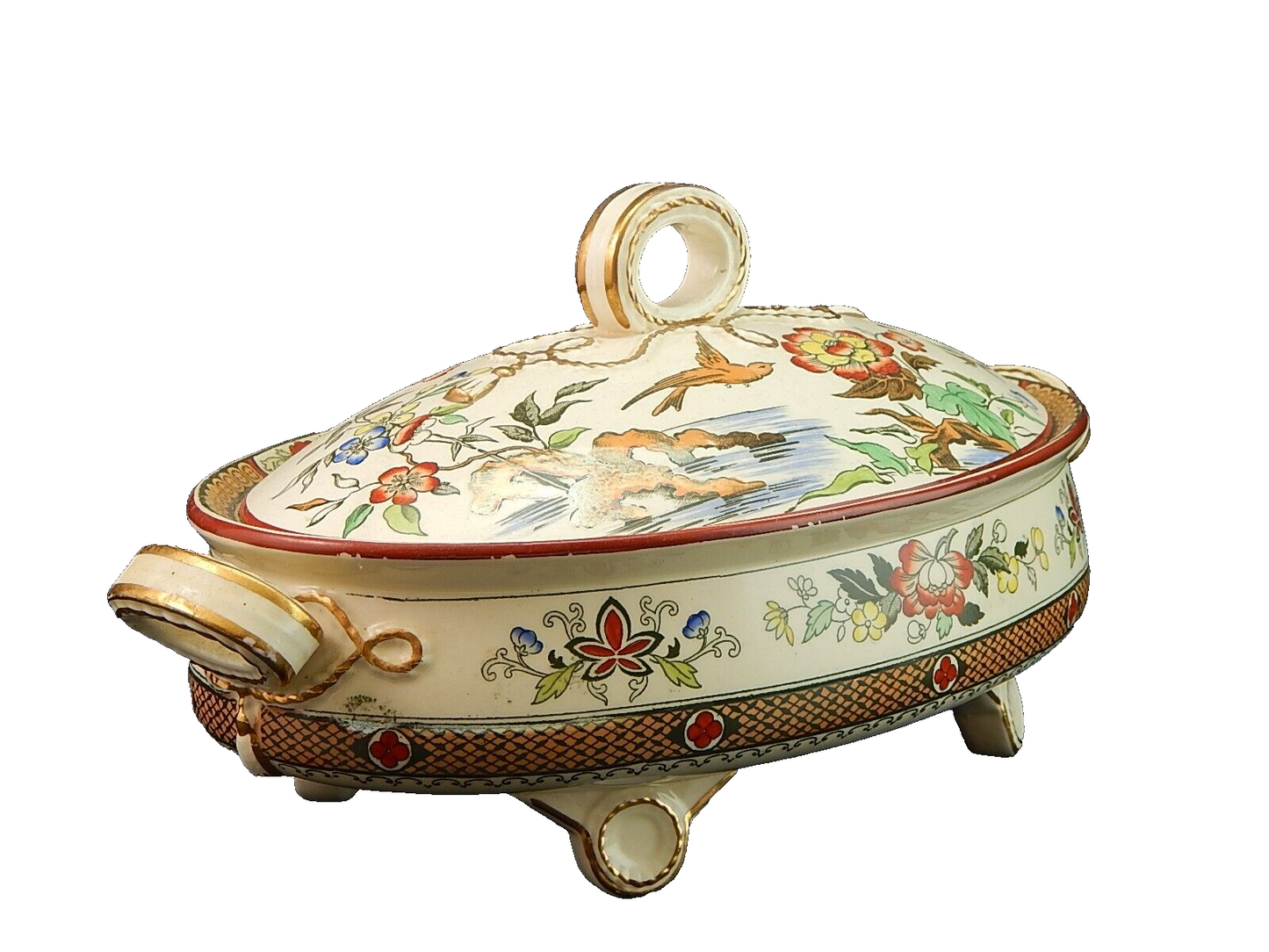 ANTICA 1880 ZUPPIERA LEGUMIERA SEMI PORCELLANA INGLESE BISHOP POWELL & STONIER