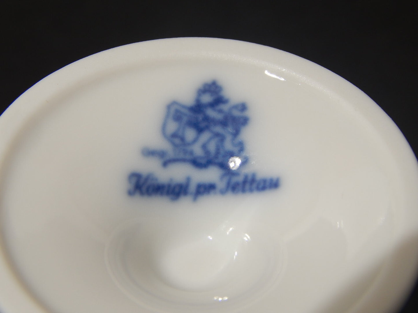 ANTICO ART DECO PORTAUOVO PORCELLANA BIANCO BLU COBALTO ROYAL TETTAU