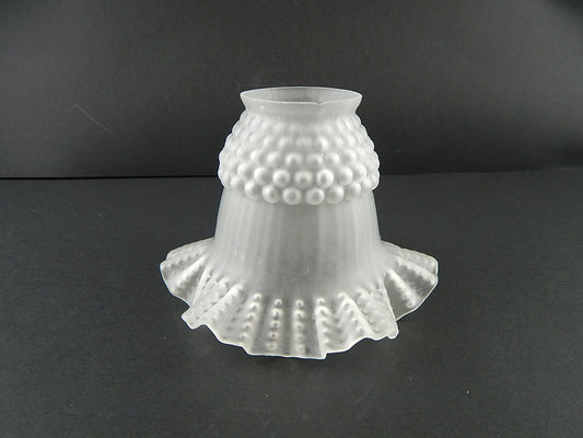 ANTICO EPOCA LIBERTY VETRO SATINATO TULIP PARALUME PER APPLIQUE O LAMPADA A477
